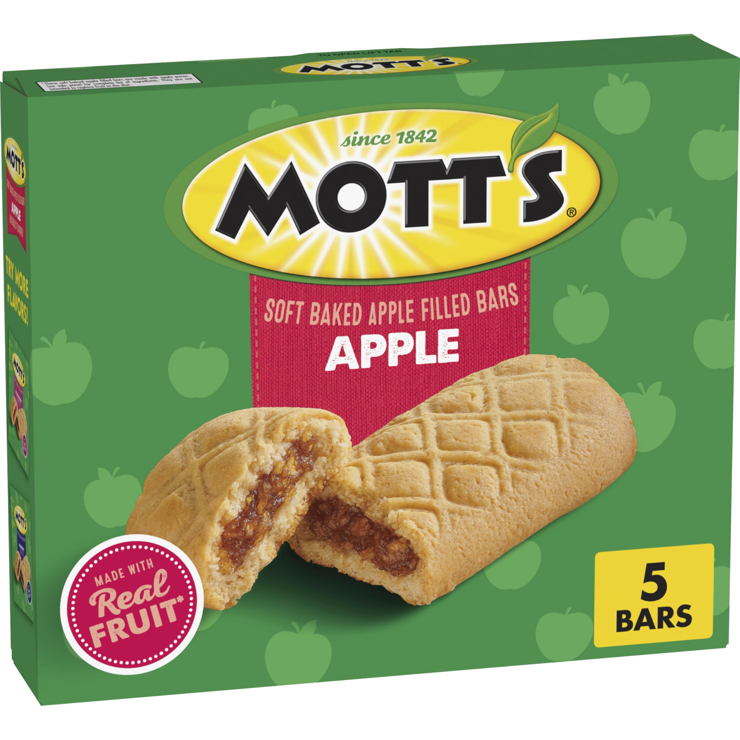 Mott's Soft Baked Apple Bar packaging for on-the-go snacking.