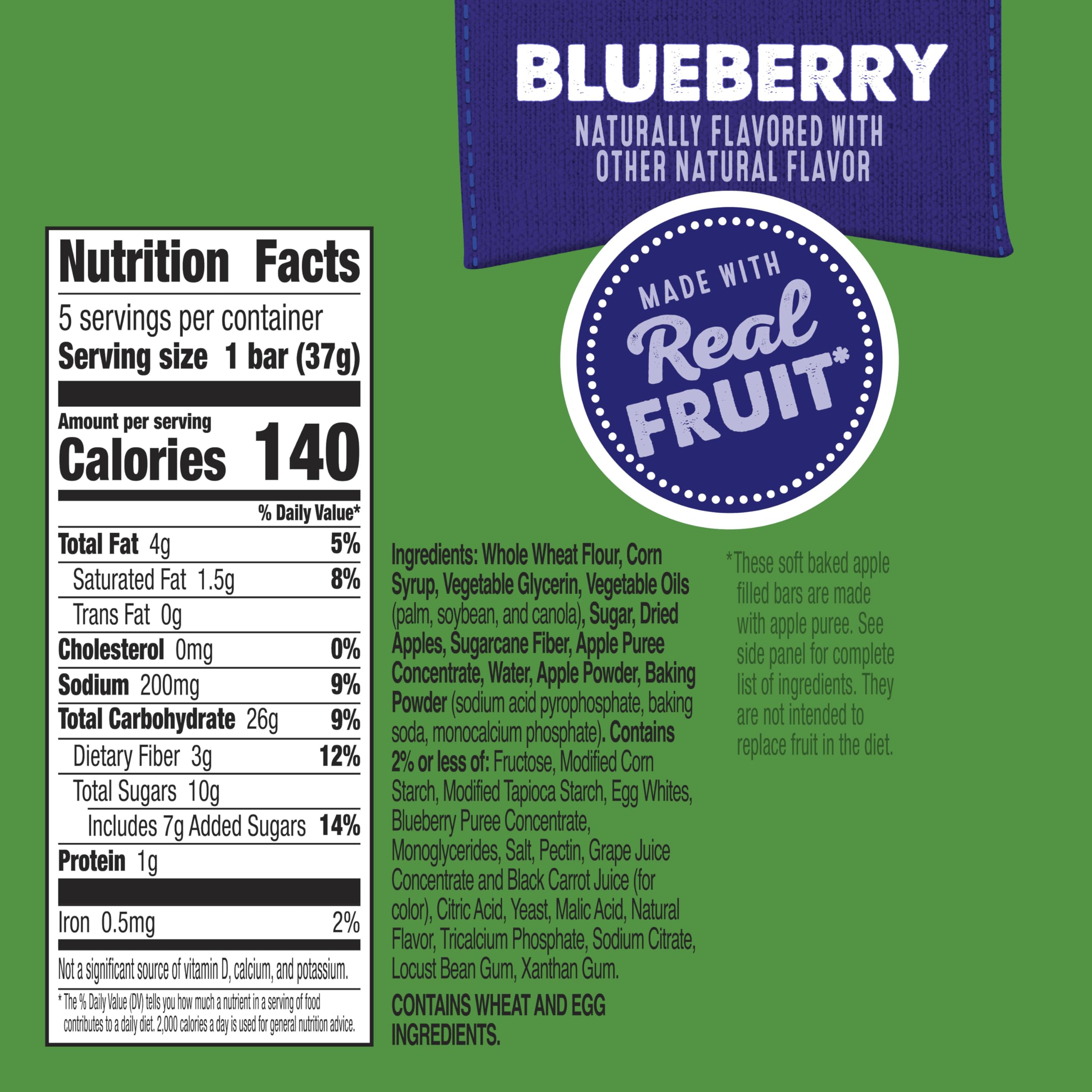 Closeup of Mott's Bars showing blueberry filling and soft texture for tastiness.