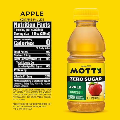 Mott's Zero Sugar Apple Juice Bottle Pack – budget-friendly hydration
