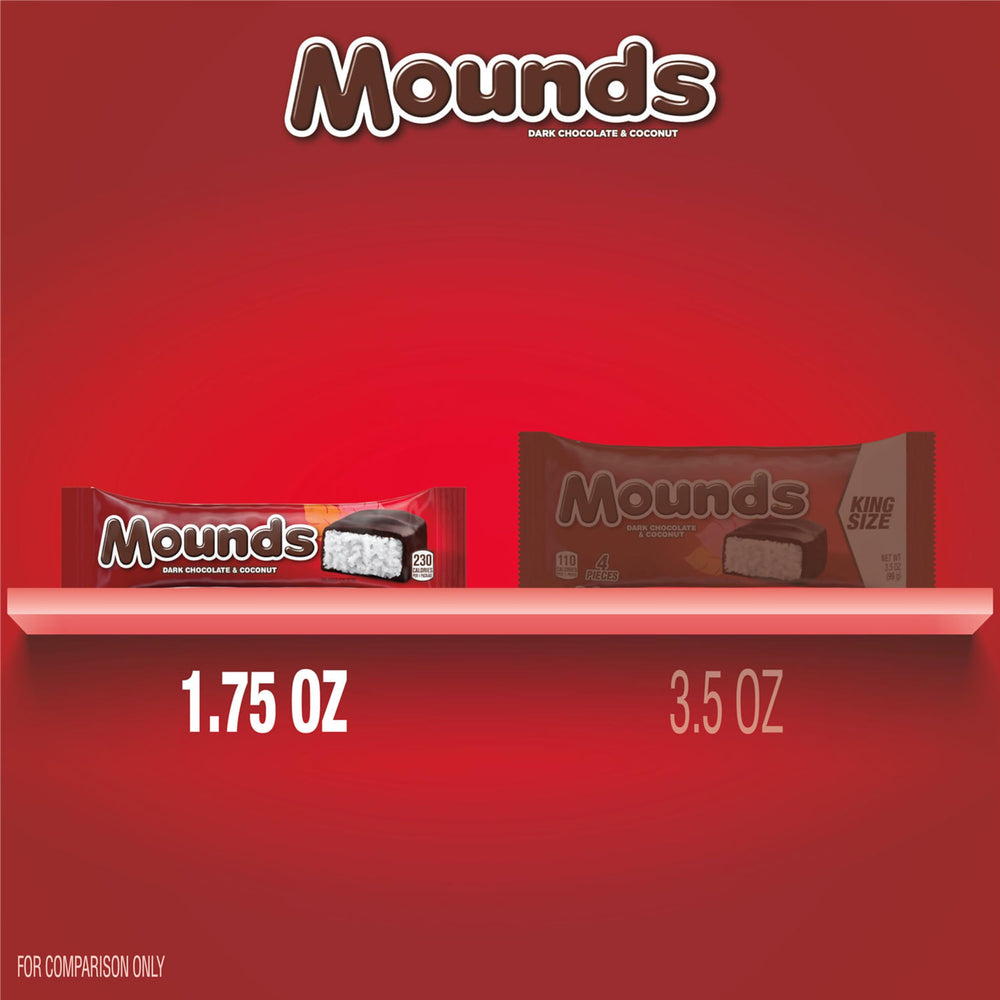 Classic coconut and dark chocolate blend from MOUNDS for everyday enjoyment.
