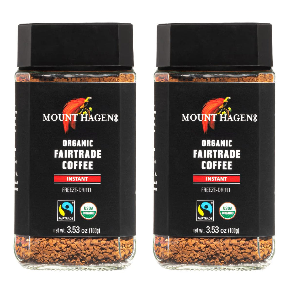 Mount Hagen instant coffee 2-pack glass jar for quick brewing