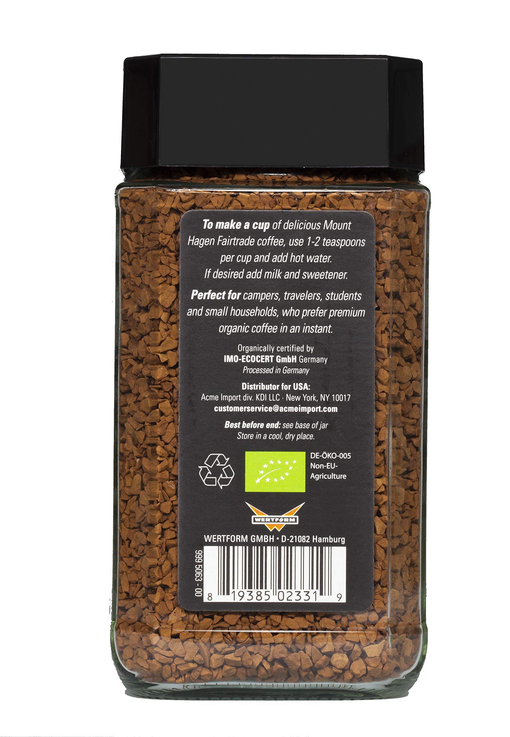 Mount Hagen instant coffee cup serve displaying smooth, quick-use coffee suitable for iced coffee