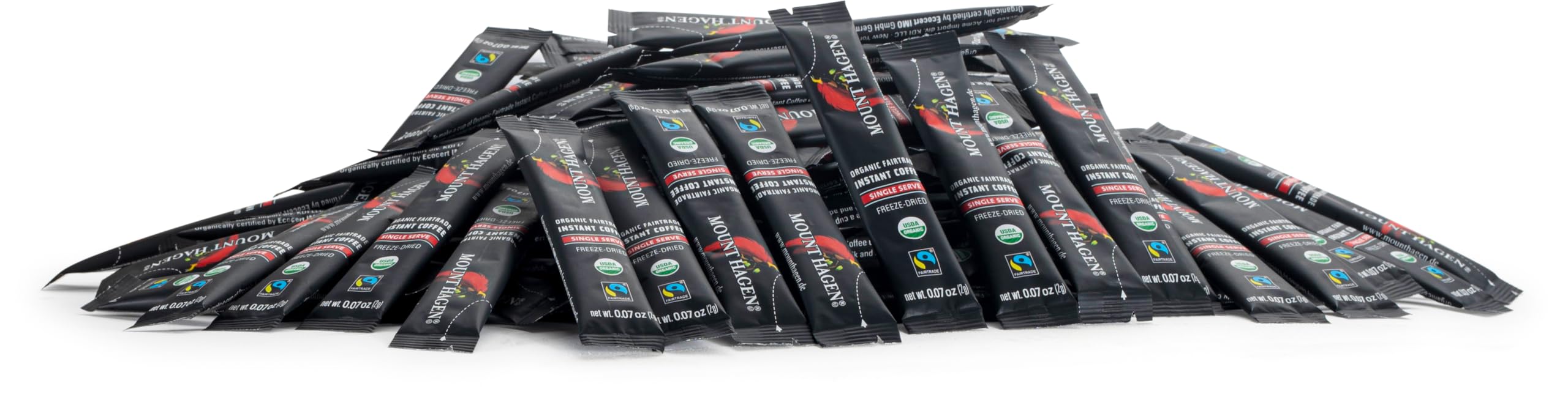 Mount Hagen instant coffee dissolves in hot water for quick cups