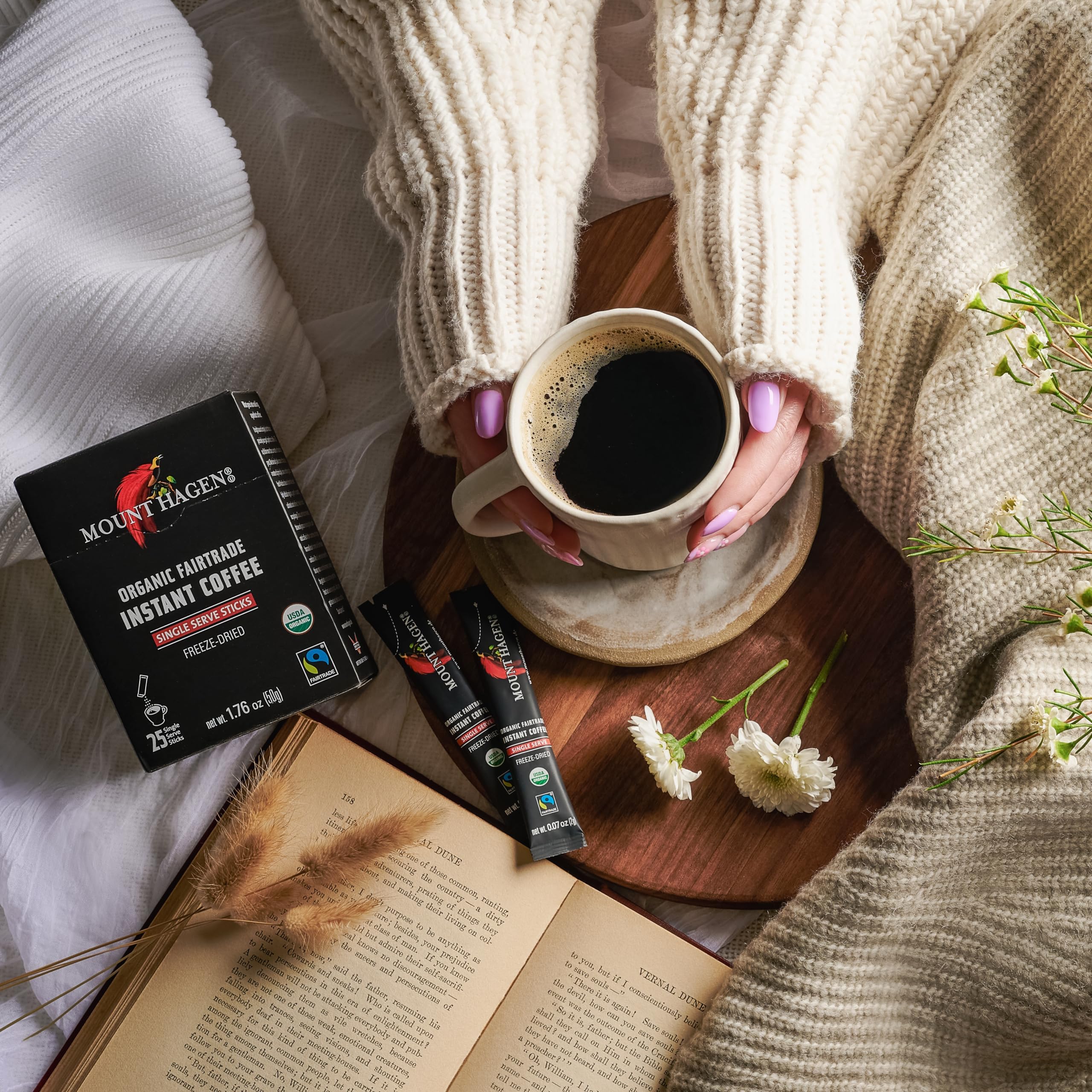 Mount Hagen medium roast arabica beans in compact packaging