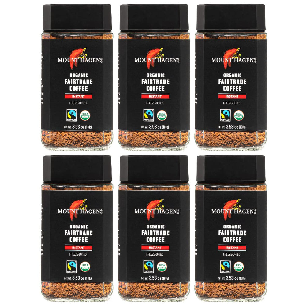 Mount Hagen organic instant coffee jar front view for quick mornings.