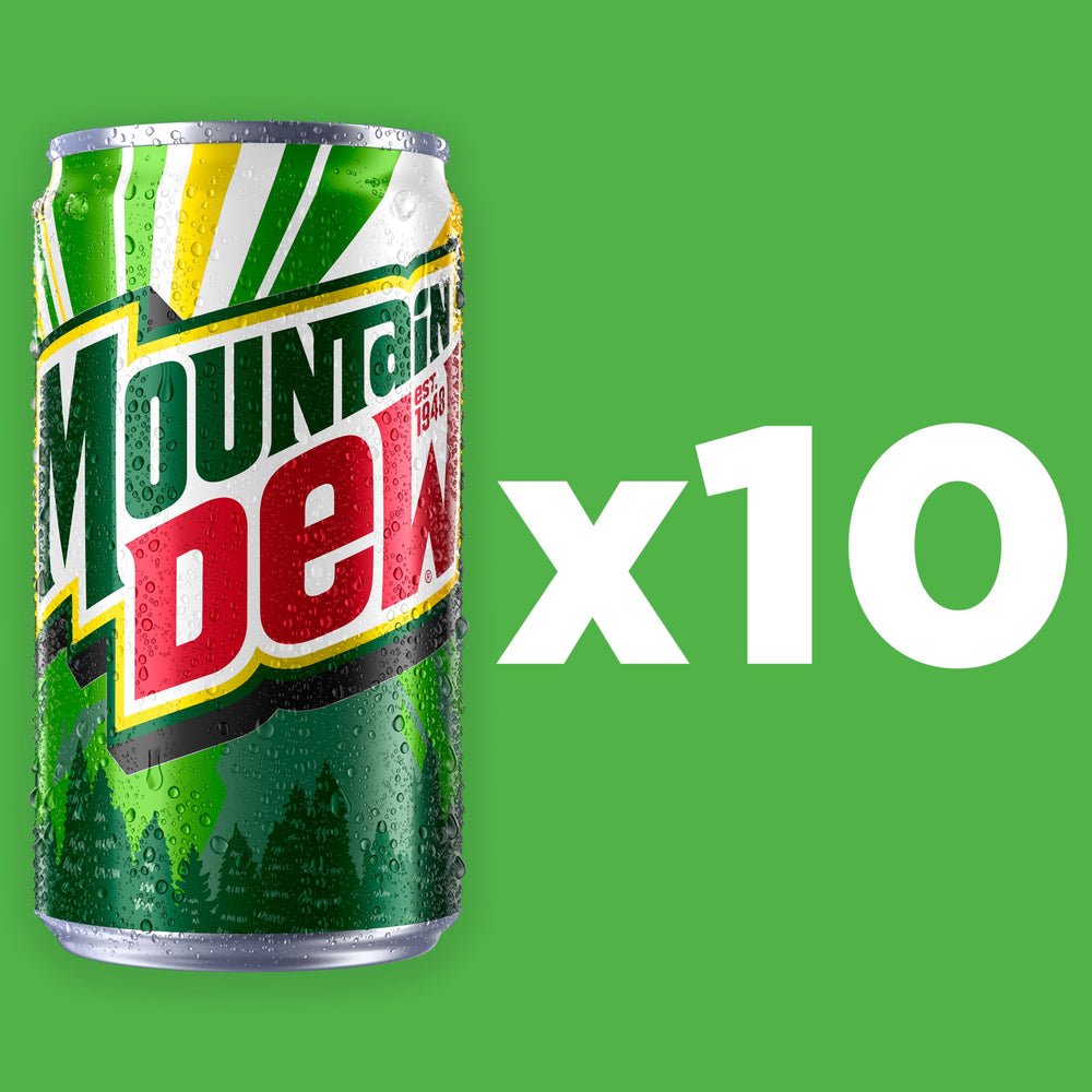 Cold Mountain Dew can on table, perfect for meals and breaks.