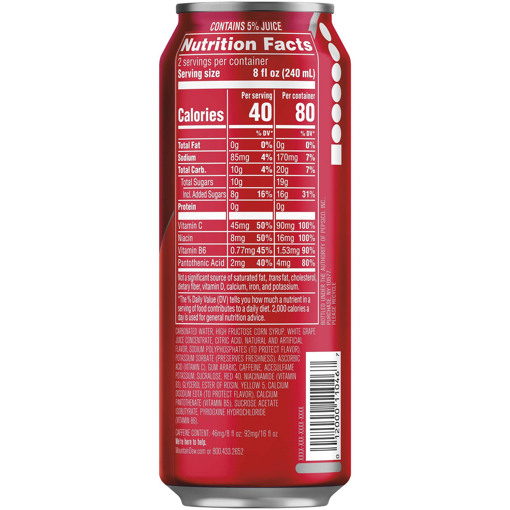 Mountain Dew Kickstart Fruit Punch can on gym bag with quick energy