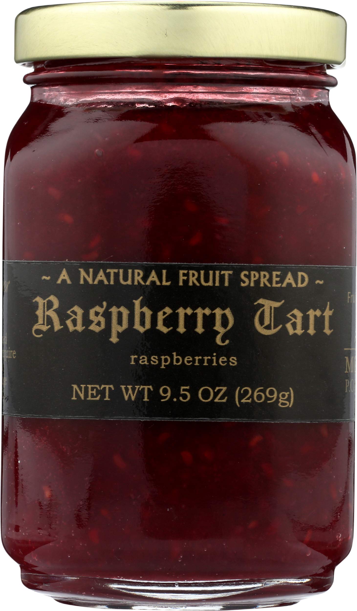Mountain Fruit Co Raspberry Tart Jam jar with vibrant red color and fresh-fruit appeal.