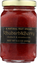 Mountain Fruit Co. Rhubarb & Berry Jam jar showcasing real fruit flavor for toast