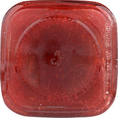 Label close-up of Mountain Fruit Co. Rhubarb & Berry Jam showing natural ingredients