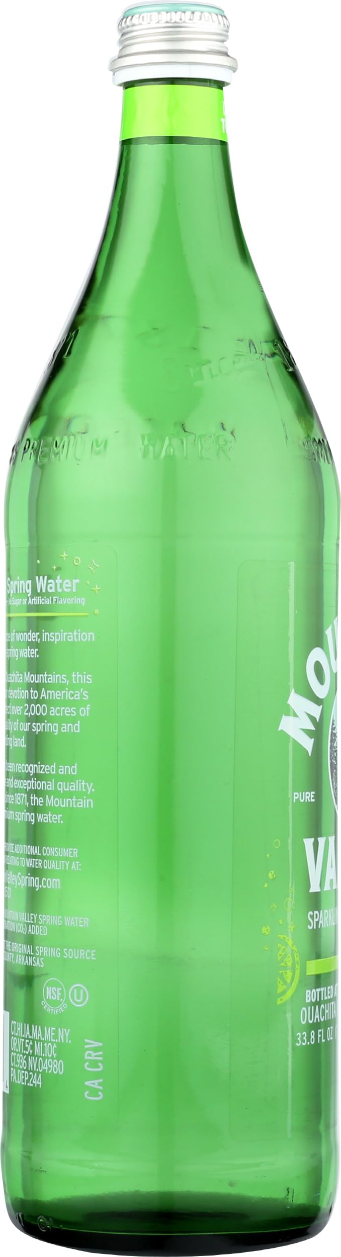 The Mountain Valley Sparkling Water Lime outdoors scene conveys active hydration