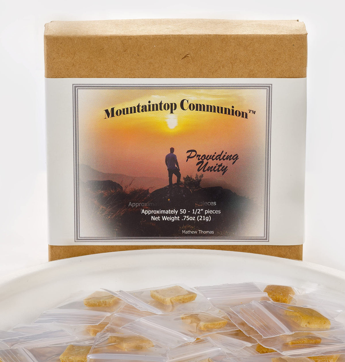 Mountaintop Communion bread wrapping process shown for safer, fresher servings