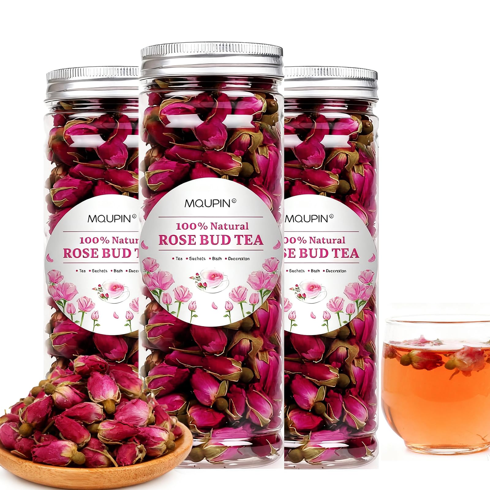 MQUPIN rose tea dried rosebud close-up for fragrant infusion