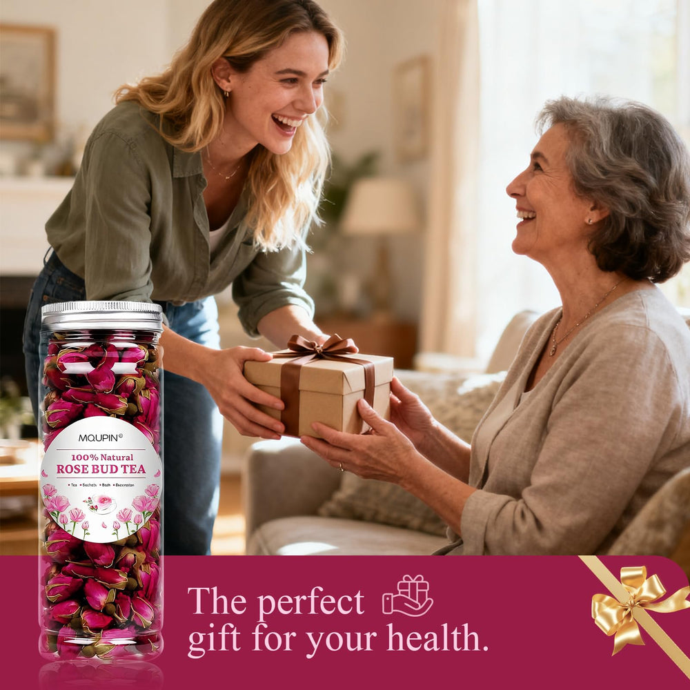 MQUPIN natural vitamins in rose tea close-up for daily wellness