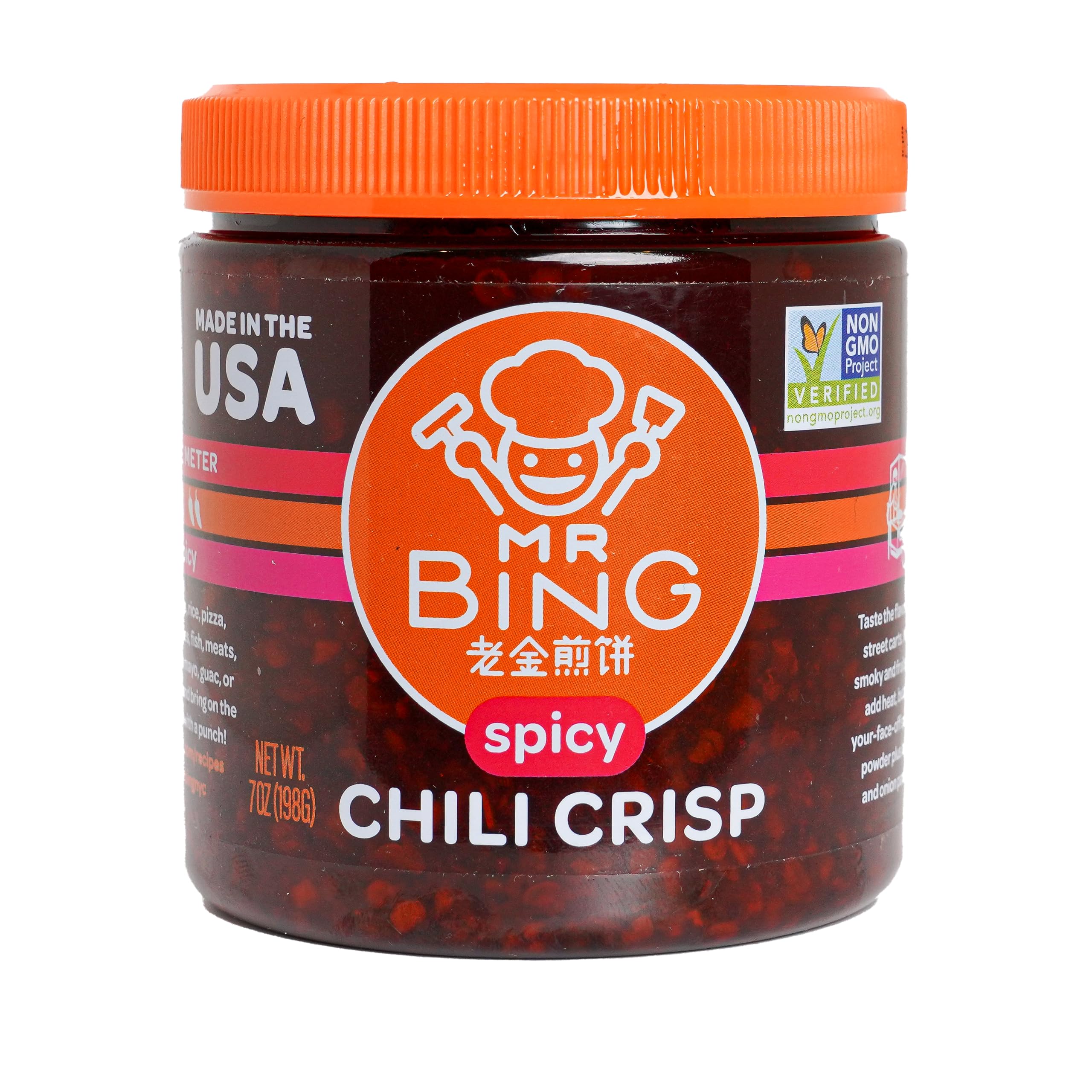 MR BING Chili Crisp jar front for bold flavor on eggs