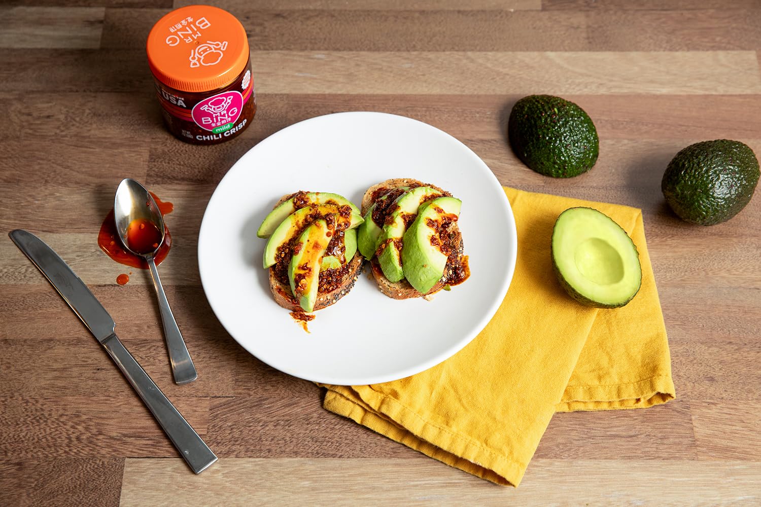 MR BING Chili Crisp vegan gluten-free option with bold finish.