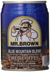 Mr. Brown iced coffee Blue Mountain can for a refreshing cold pick-me-up.