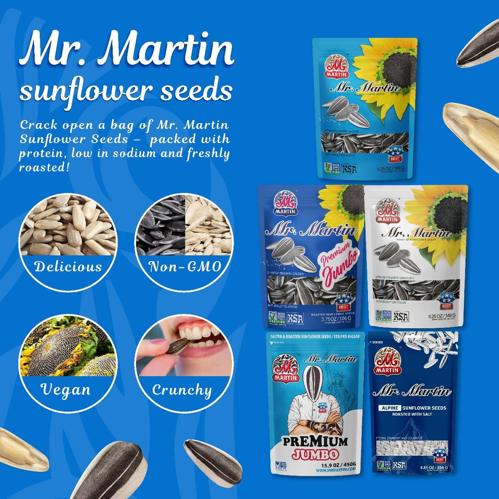 MR. MARTIN low-sodium in-shell seeds with mindful crunch