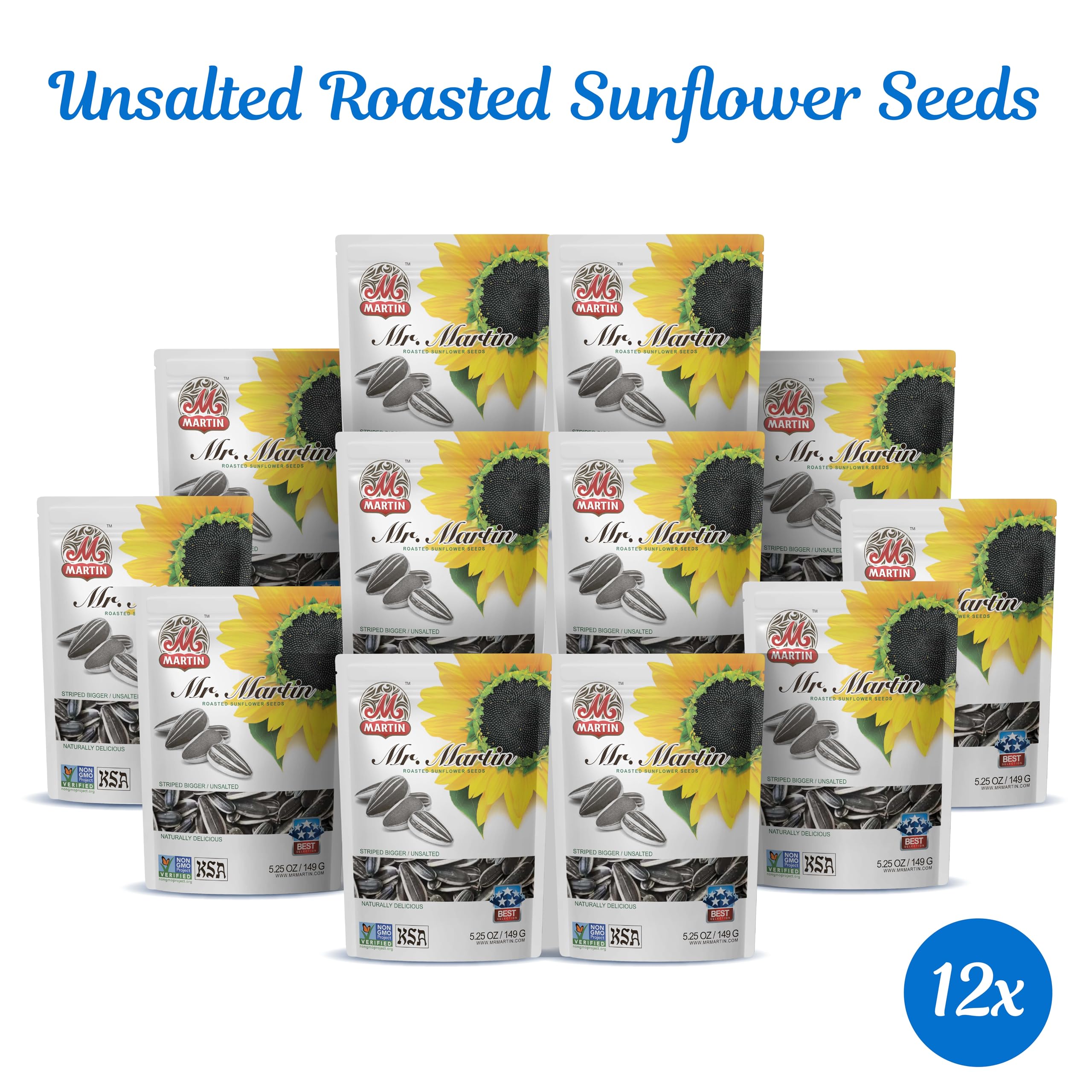In-shell MR. MARTIN unsalted seeds ready to shell