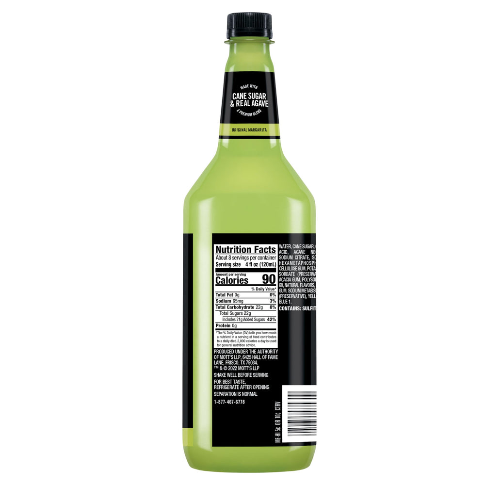 Front view of Mr & Mrs T Margarita Mix bottle shows 1 L size ready to mix