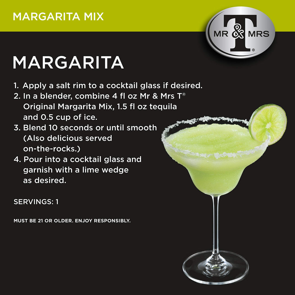 Margarita glass with Mr & Mrs T mix for a traditional cocktail