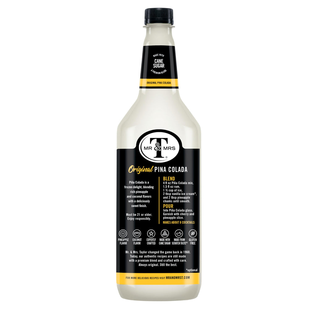 Mr & Mrs T Piña Colada Mix six pack packaging display.