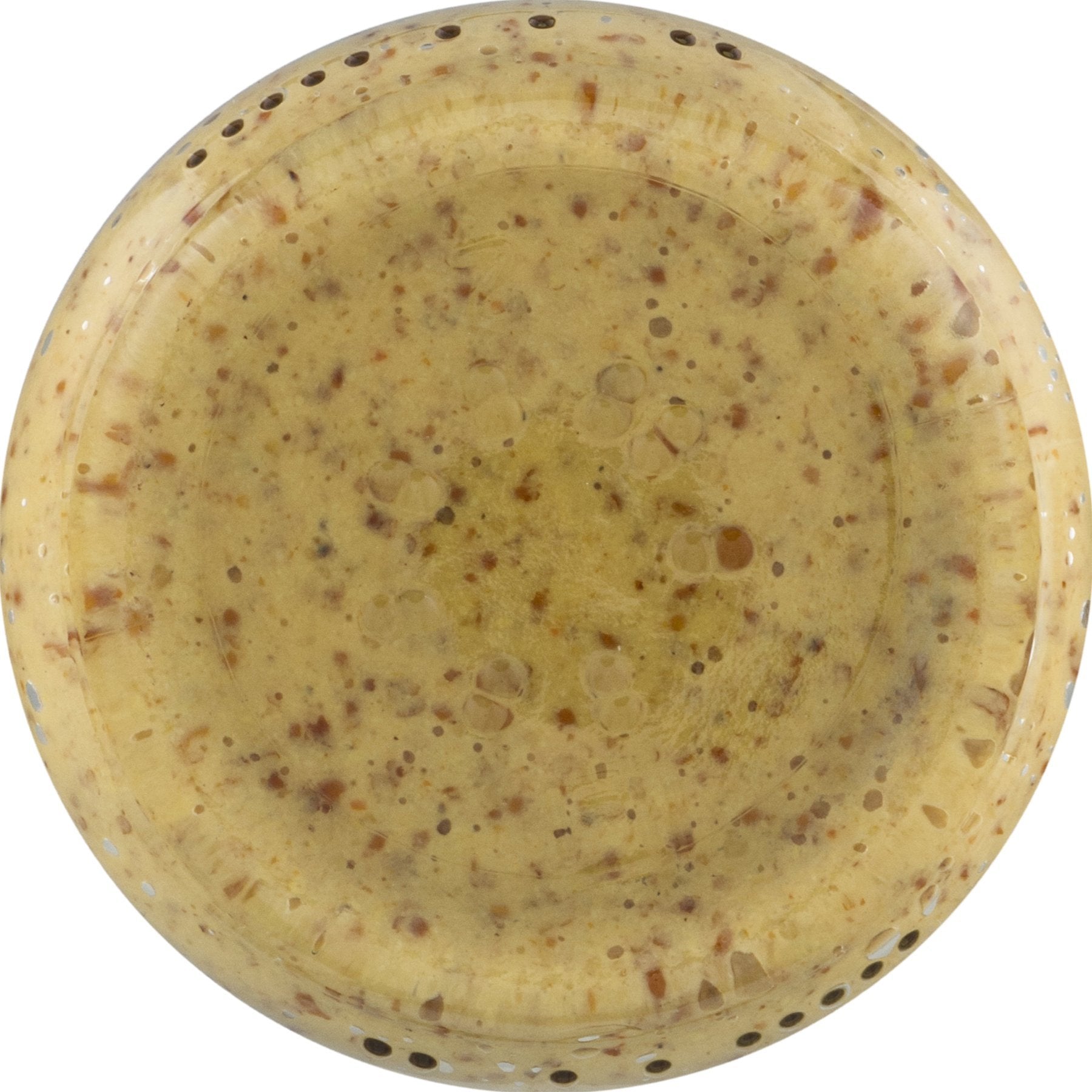 Label close-up showing ingredients and sealed cap for Mr. Mustard.