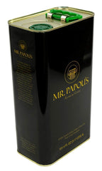 Mr. Papou's EVOO bottle ready for drizzle on fresh salads.