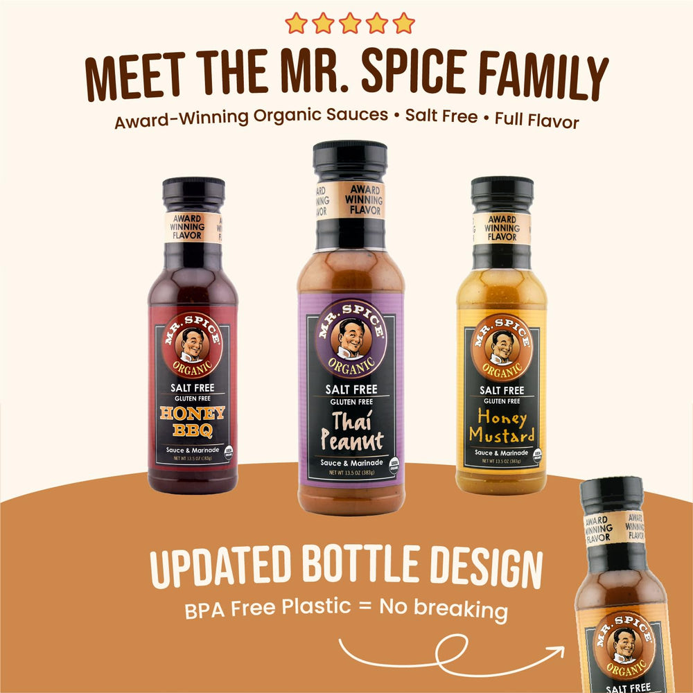Mr. Spice Organic Ginger Stir Fry Sauce air-fryer ready finish for quick dinners.