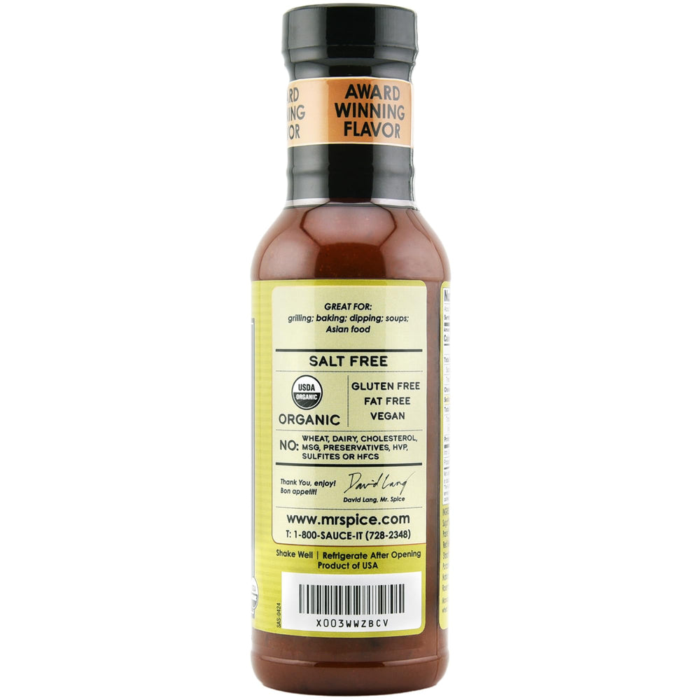 Mr. Spice Organic Sweet & Sour ingredients label shows organic, gluten-free benefits