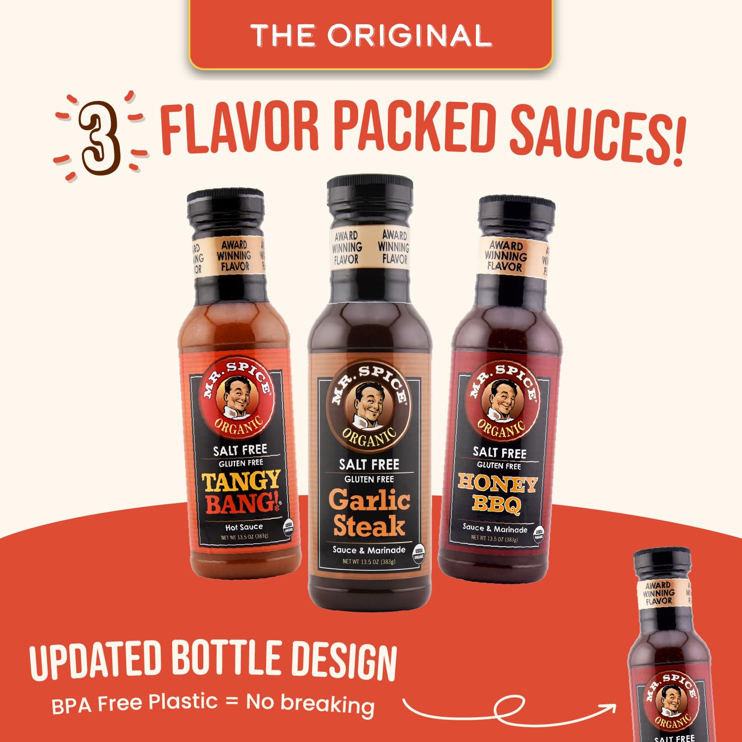 Mr. Spice Original 3 Pack label front highlighting clean, organic branding.