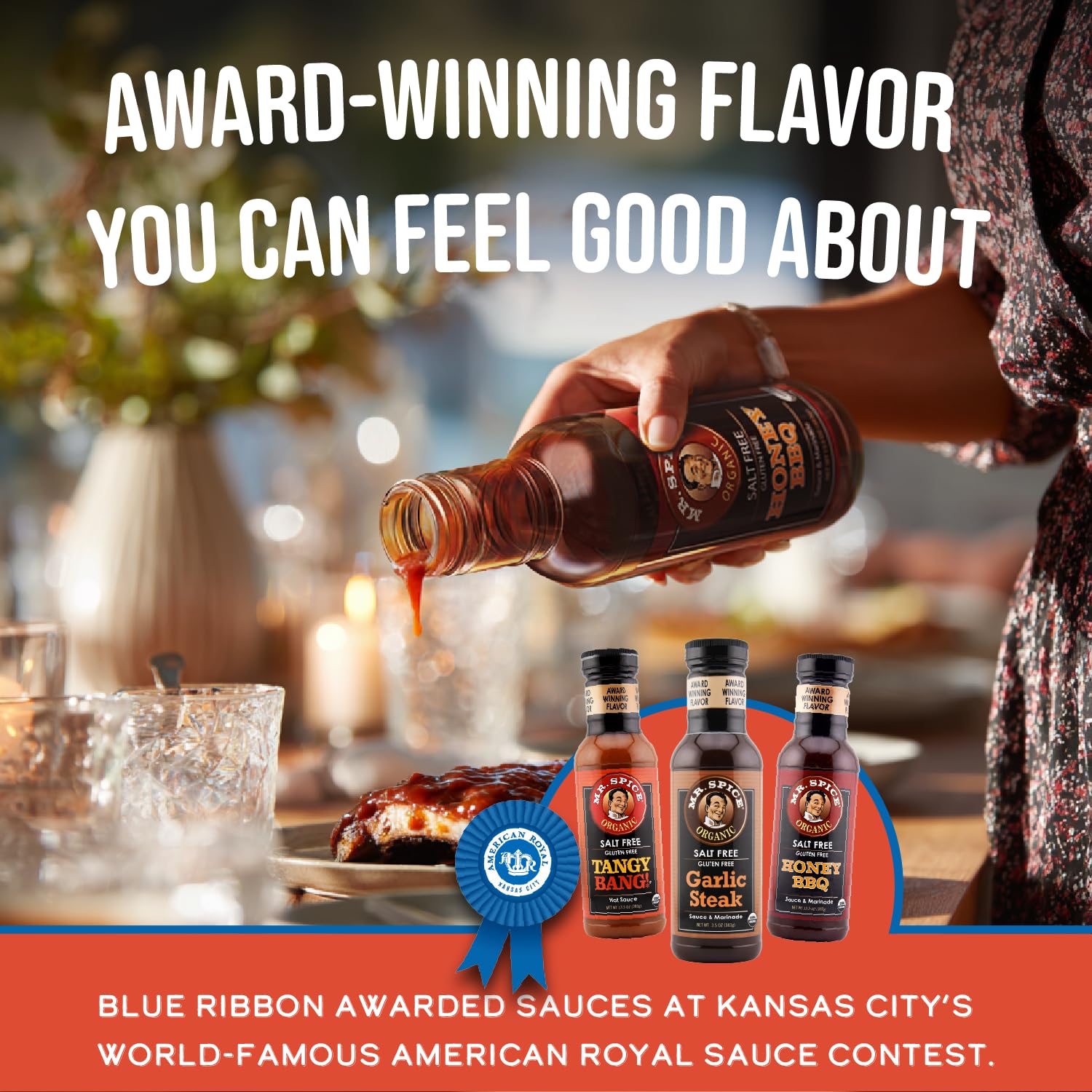 Mr. Spice Tangy Bang sauce bottle showcases bright tangy heat for wings.