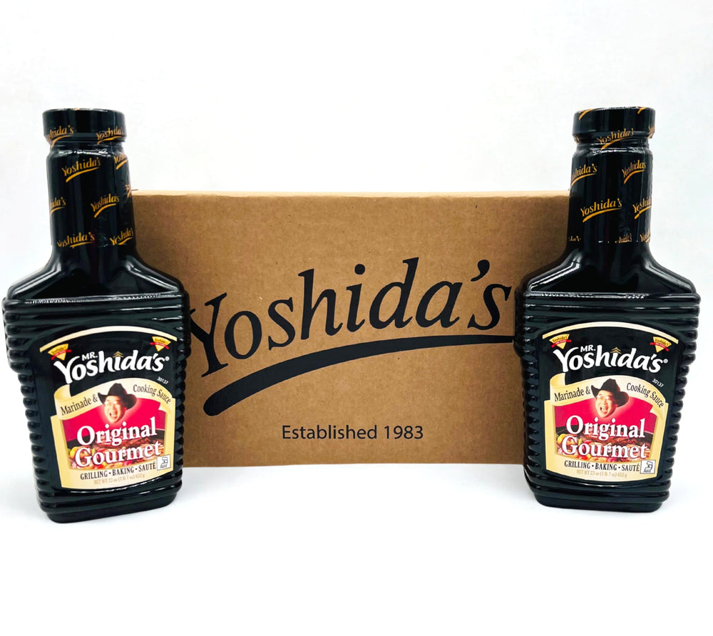 Mr. Yoshida's Marinade bottle closeup showing ready-to-use sauce for meals