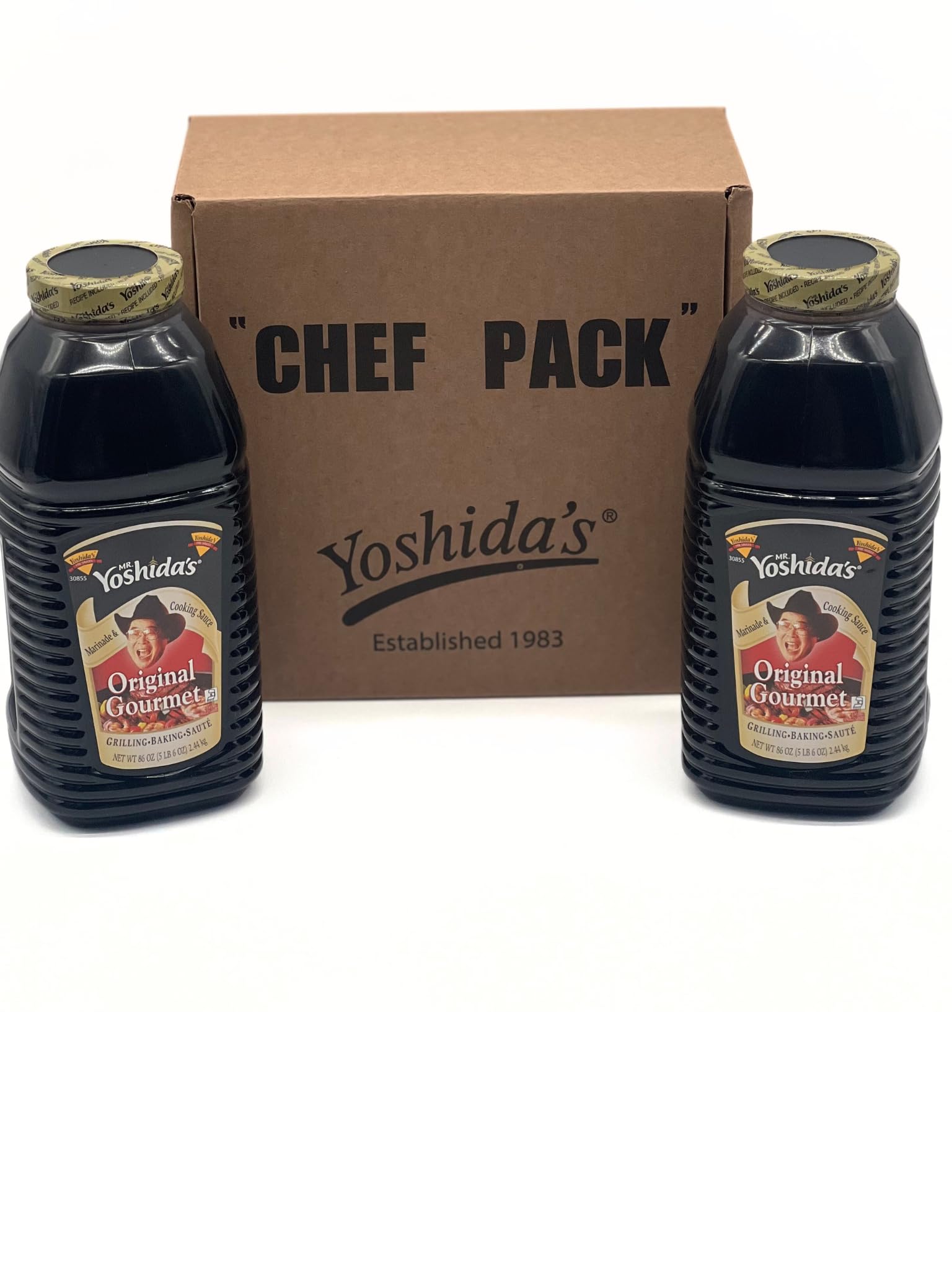 Mr. Yoshida's Original Japanese Barbecue Marinade label highlights versatile sauce for marinating chicken