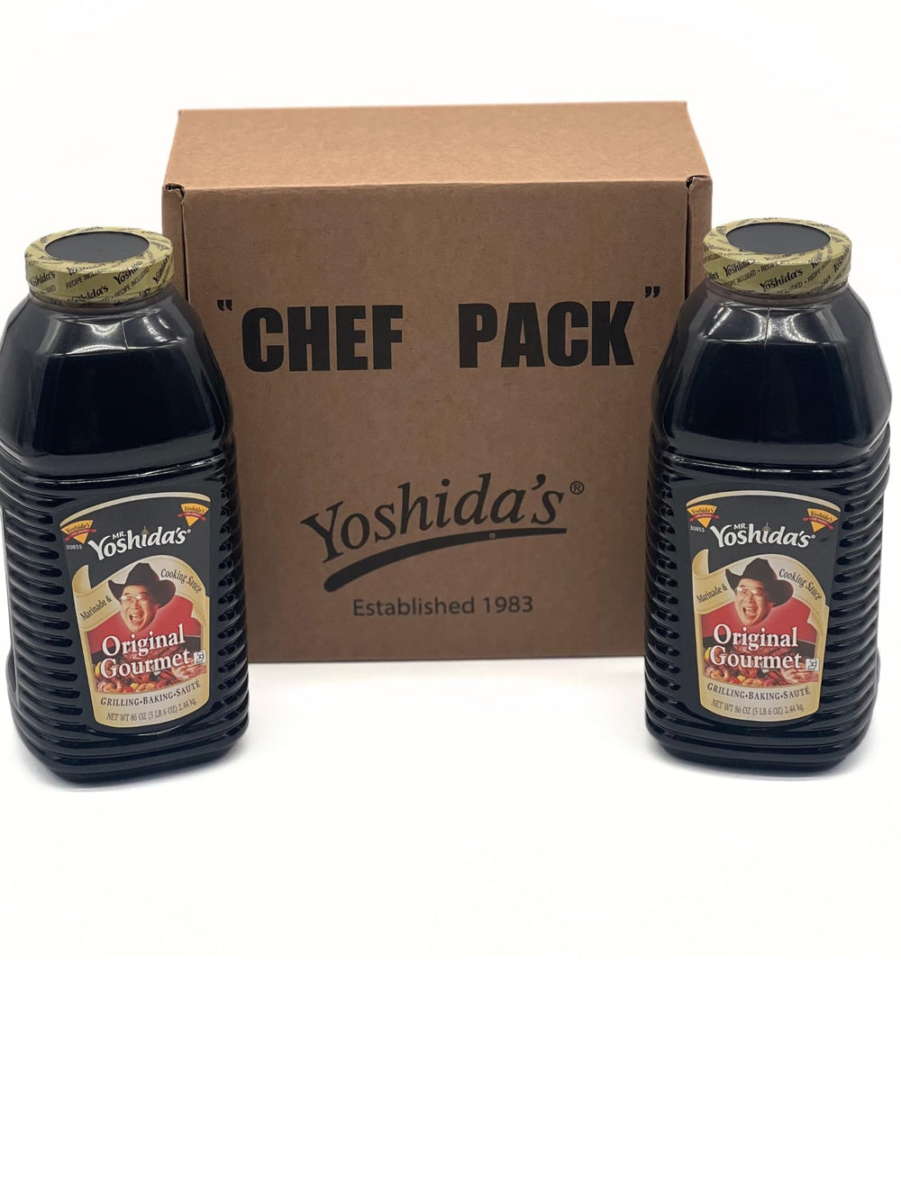 Mr. Yoshida's Original Japanese Barbecue Marinade label highlights versatile sauce for marinating chicken