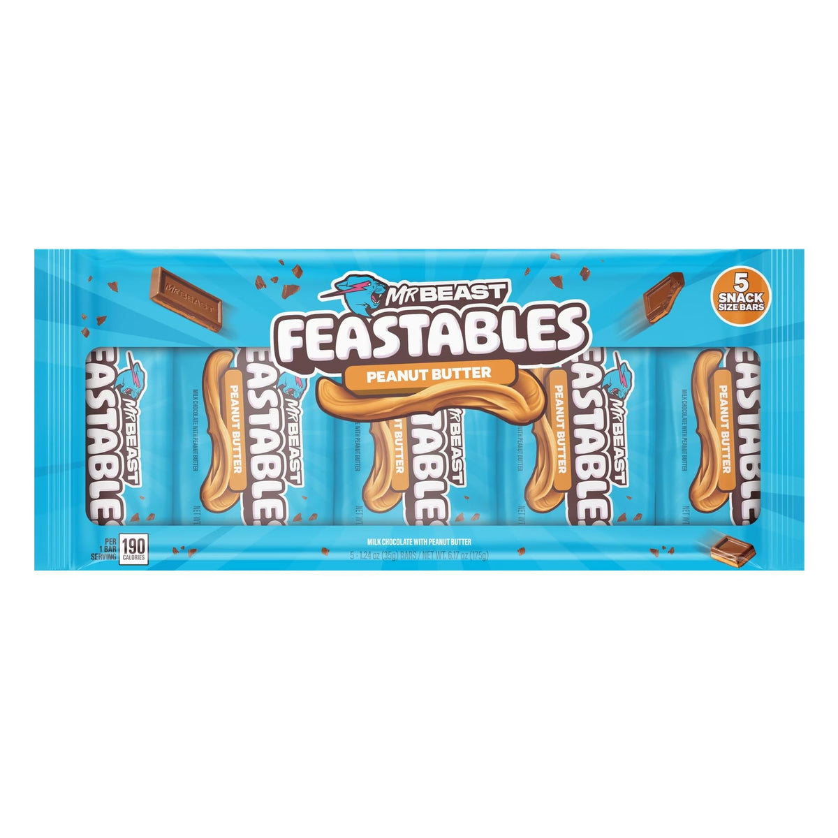 MrBeast Peanut Butter Cups 5-pack dairy pack-shot, a quick, tasty snack for any time