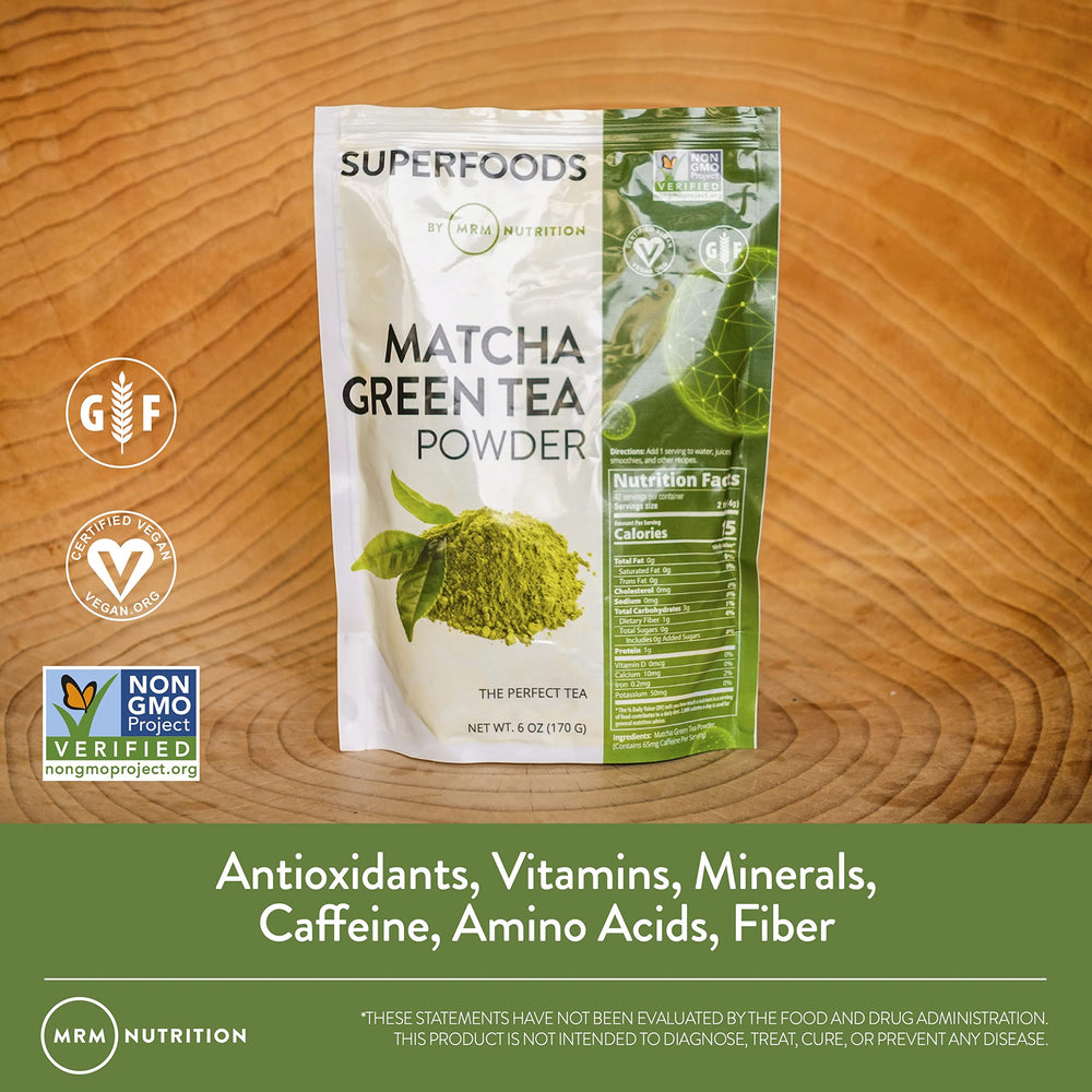 MRM Matcha Green Tea Powder latte cup showcasing smooth, balanced flavor for mellow mornings.