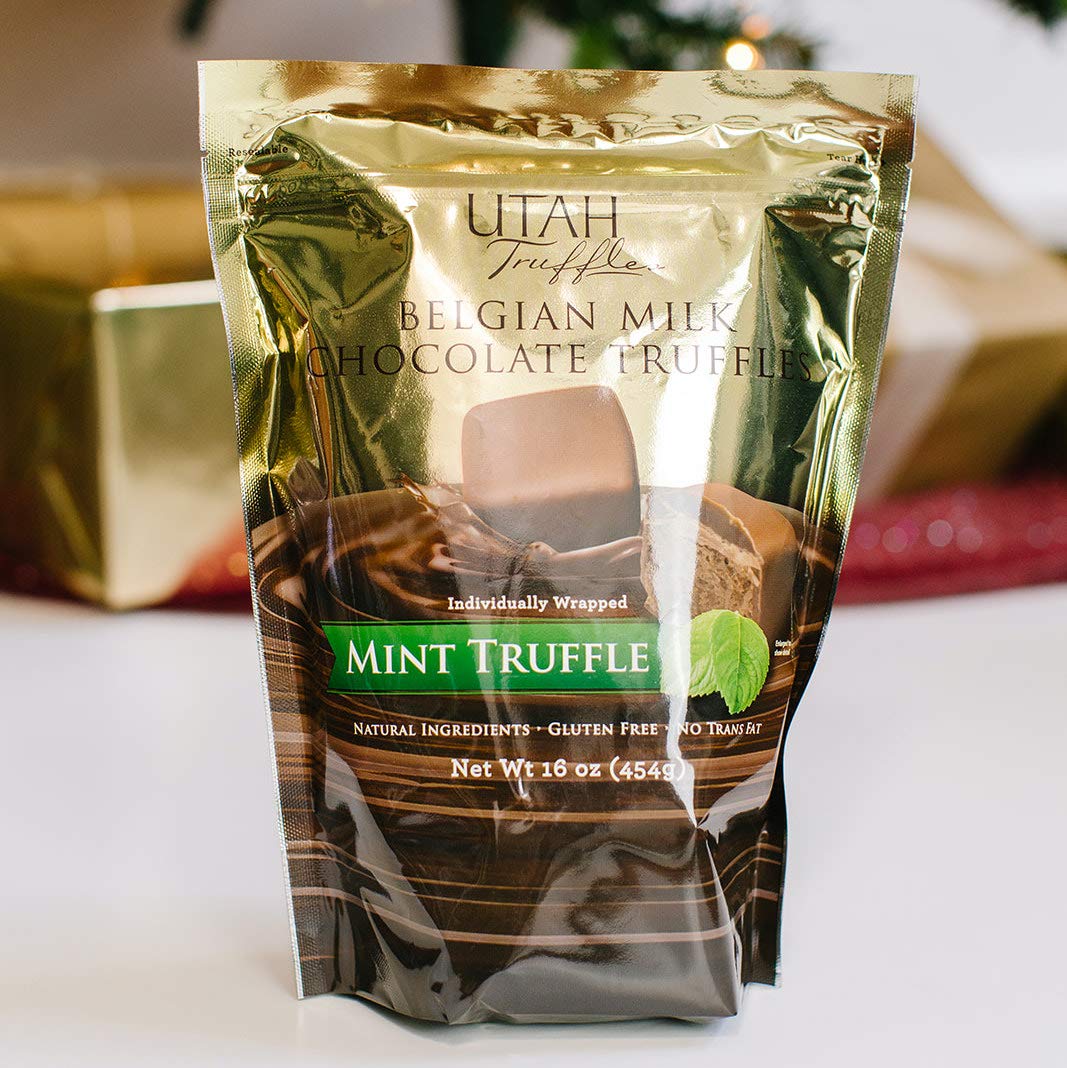 Gluten-free Utah Truffles labeled for gluten-conscious shoppers.