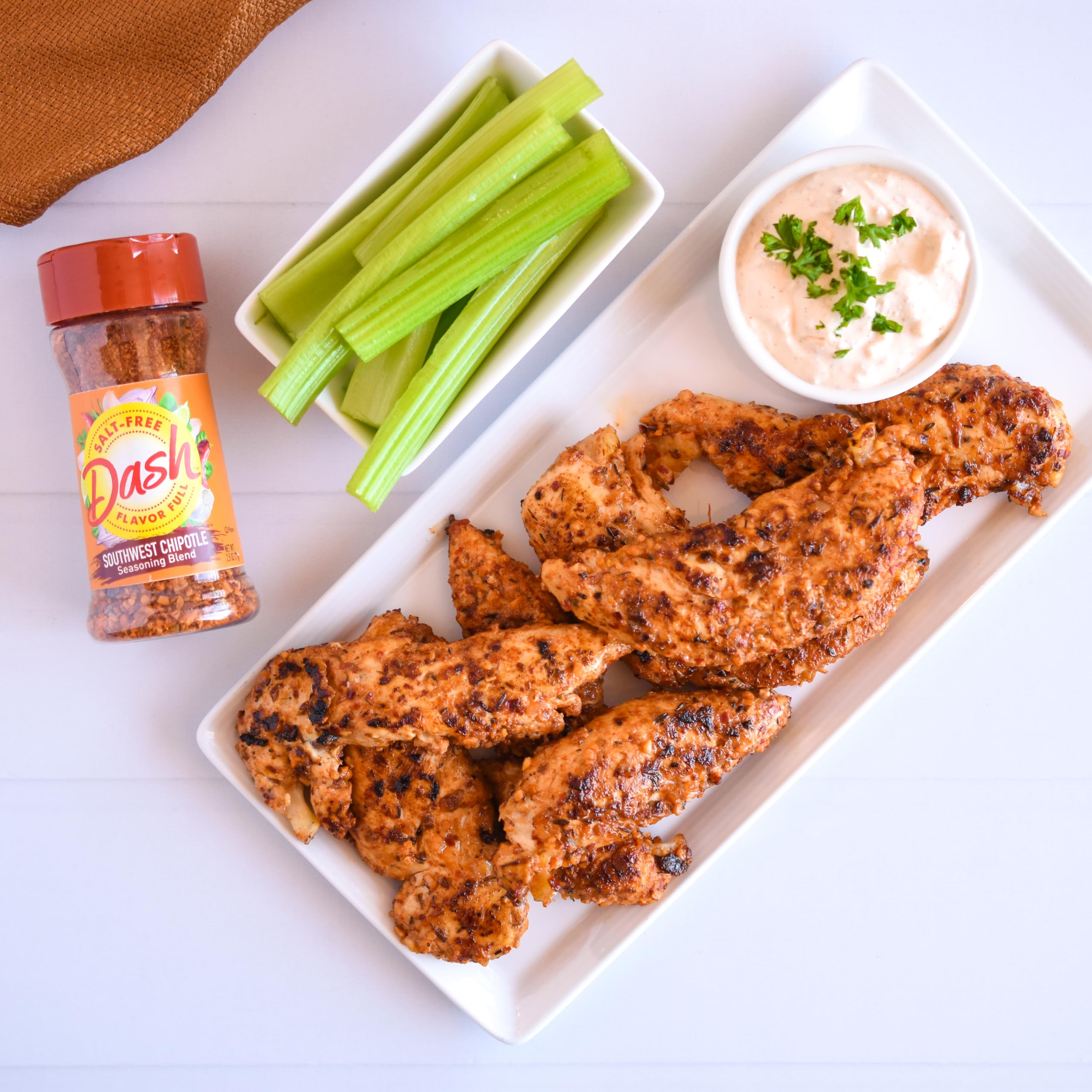 Mrs. Dash Extra Spicy pasta dish brings heat with a fresh, salt-free note.