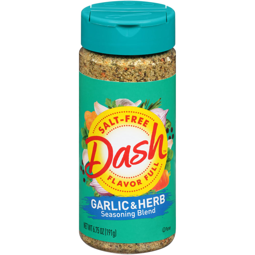 Mrs. Dash garlic herb seasoning jar boosts salt-free flavor in meals