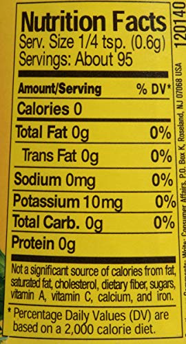 Mrs. Dash Italian Medley spice shaker closeup highlights oregano and garlic for pasta flavor.