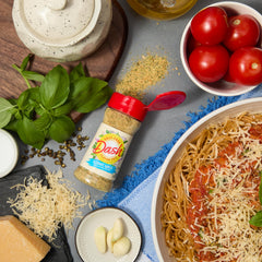 Mrs. Dash salt-free label close-up highlights no added salt for flavor-forward meals.