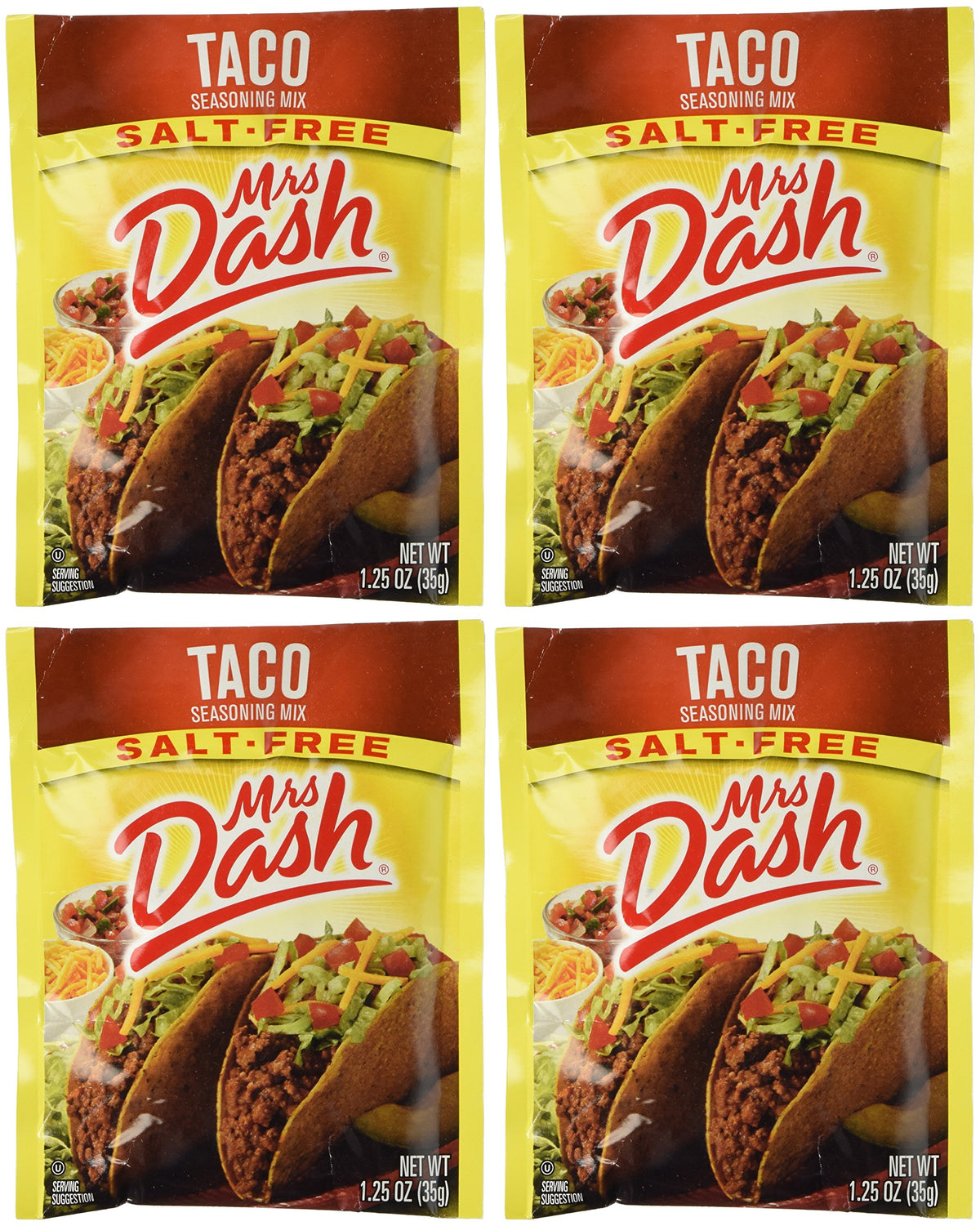 Mrs Dash salt-free taco seasoning packets for quick flavoring.