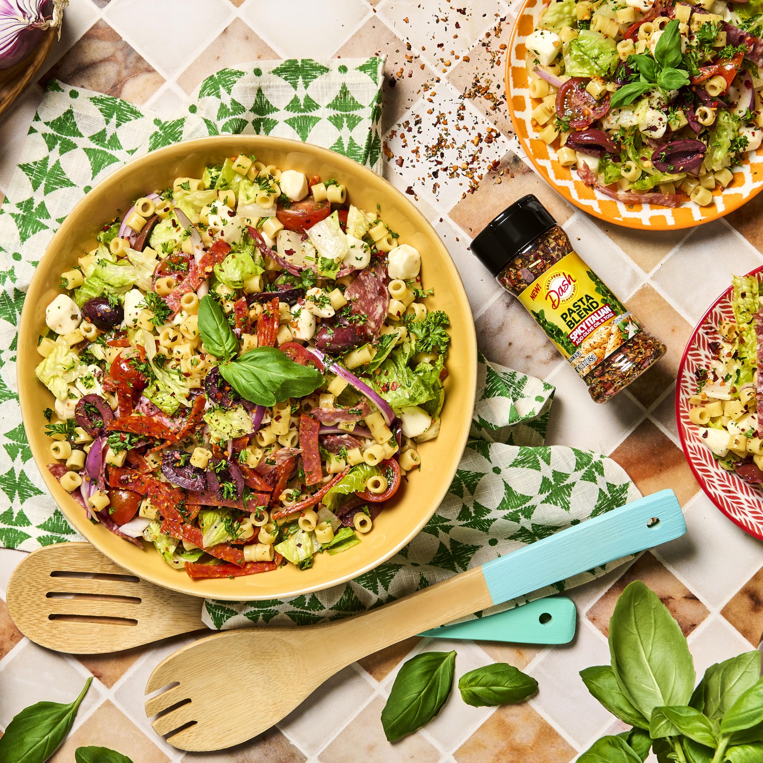 Kitchen scene featuring Mrs. Dash salt-free Spicy Italian blend