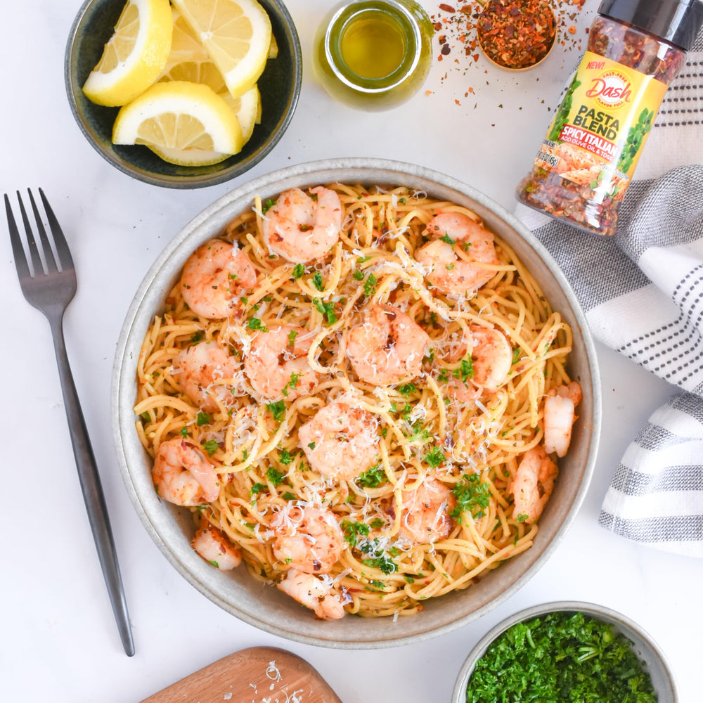Close-up of the Mrs. Dash Spicy Italian label highlighting heat and aroma