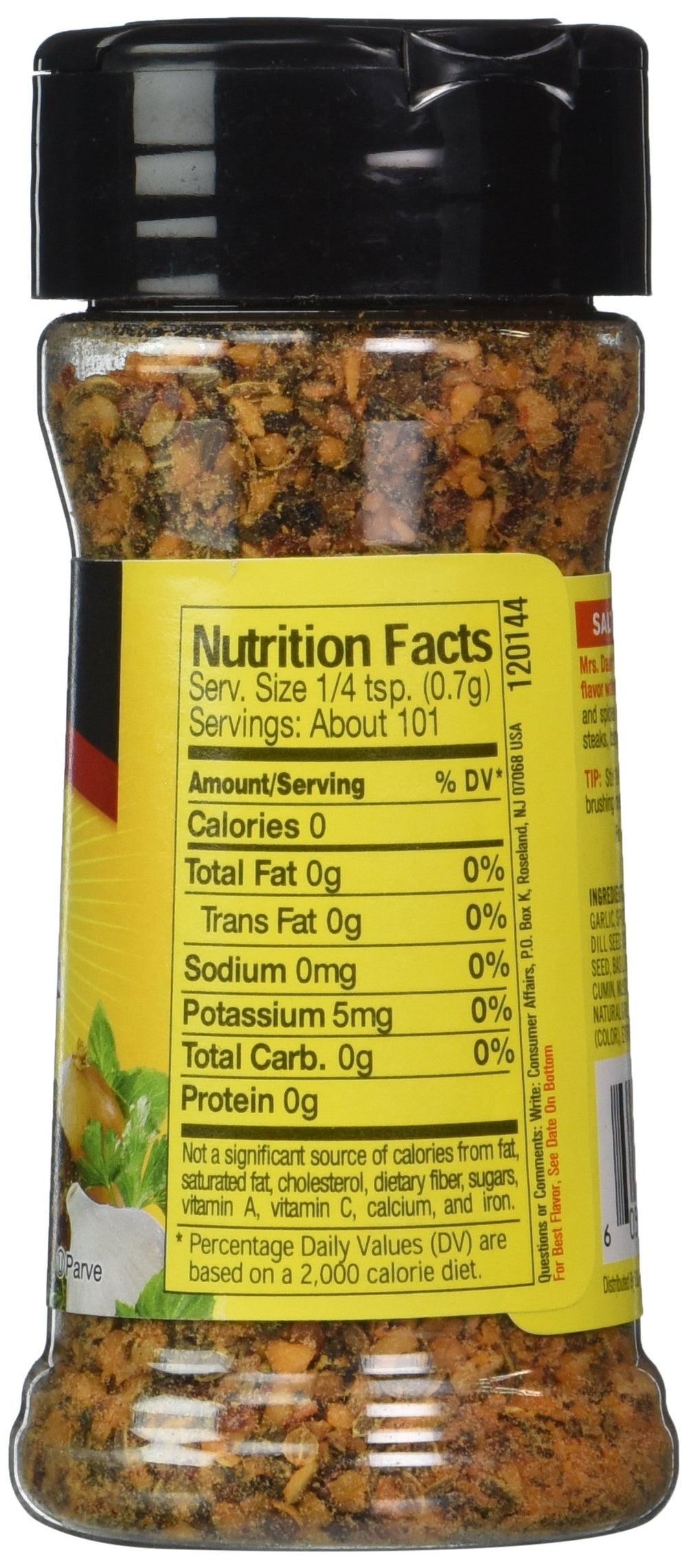 Pouring Mrs. Dash Steak Grilling Blend over steak for grilled flavor.