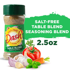 Mrs. Dash table blend bottle on shelf, convenient salt-free option.