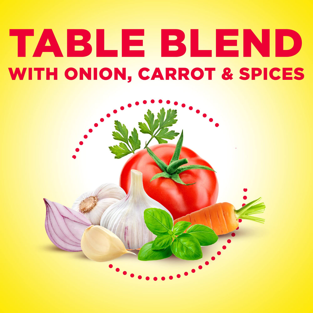 Mrs. Dash table blend scoop dusting over dish, add flavor without salt.