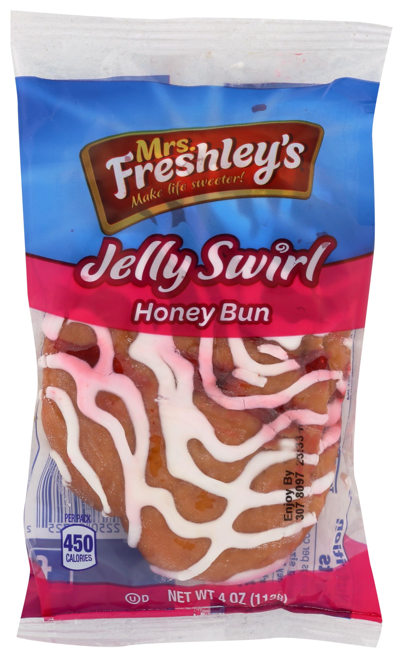 Mrs. Freshley's Jelly Swirl Honey Bun case of nine ready for sharing and gifting.
