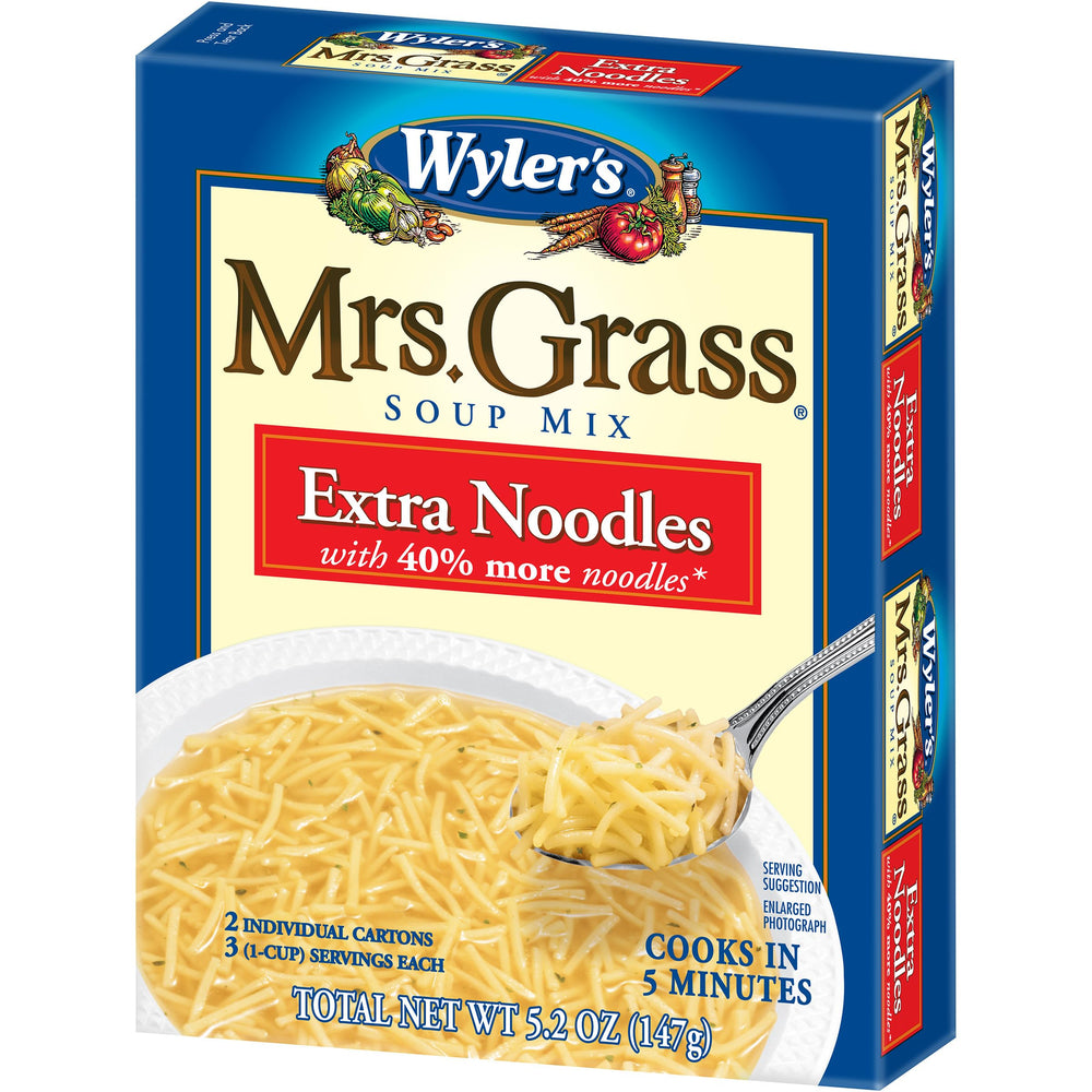 Package back label describes boiling water and stirring noodles.